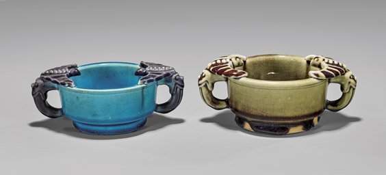 TWO ANTIQUE BAT-MOTIF BRUSHWASHERS (1 of 3)