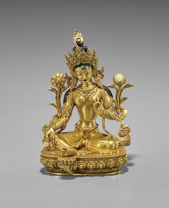 SINO-TIBETAN GILT BRONZE TARA (1 of 3)