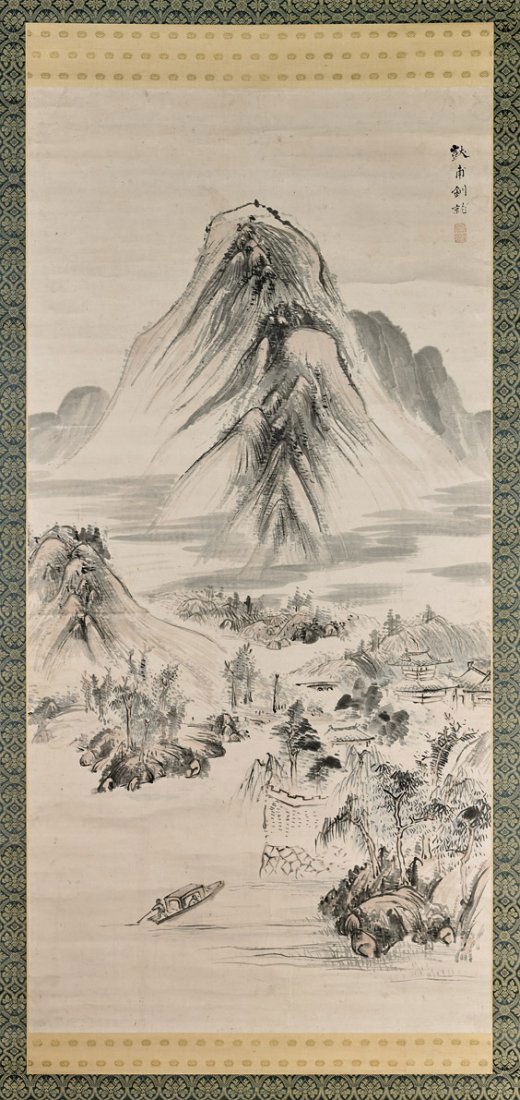 ANTIQUE JAPANESE SCROLL AFTER KUSHIRO UNZEN (1 of 2)