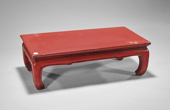 CHINESE RED LACQUER LOW TABLE (1 of 2)