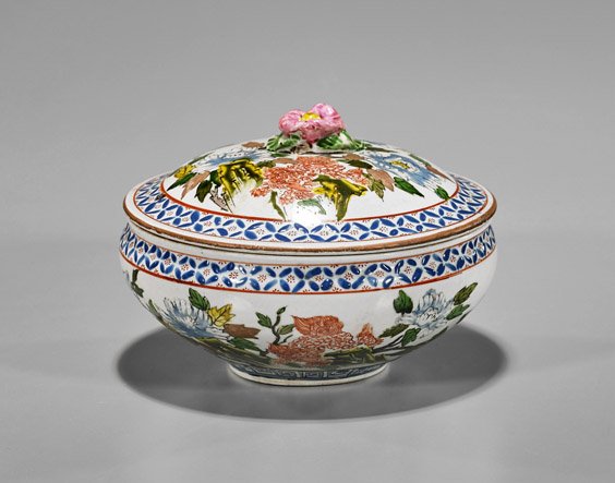 Antique Japanese Soft Paste Porcelain Covered Jar (1 of 2)