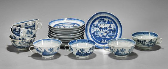 Seventeen Antique Export Canton Porcelains (1 of 1)