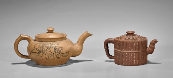 Two Old Chinese Yixing Pottery Teapots (1 of 2)