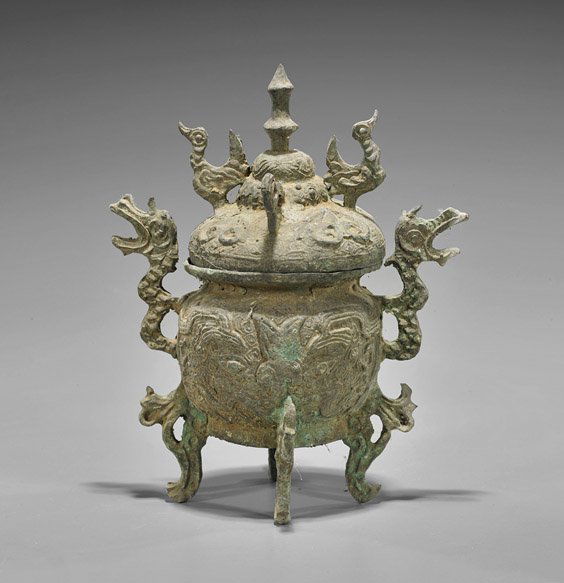 Archaistic Chinese Bronze Covered Censer (1 of 1)