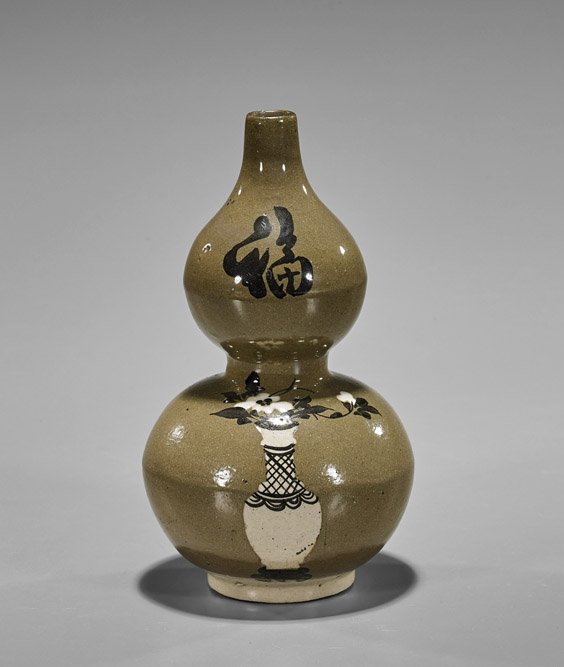 Antique Japanese Double Gourd Vase (1 of 2)