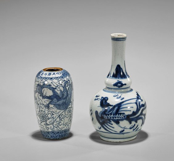 Two Small Chinese Blue & White Vases (1 of 2)