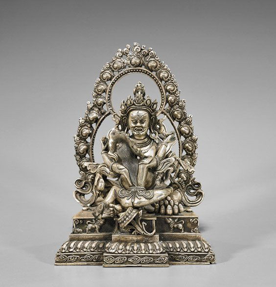 Sino-Tibetan Silvered Bronze Tantric Group (1 of 4)