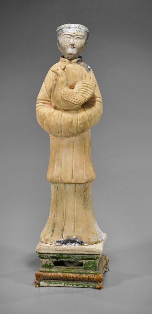 Tall Han-Style Painted Pottery Figure (1 of 2)