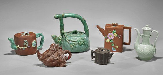 Six Various Old Chinese Teapots (1 of 2)