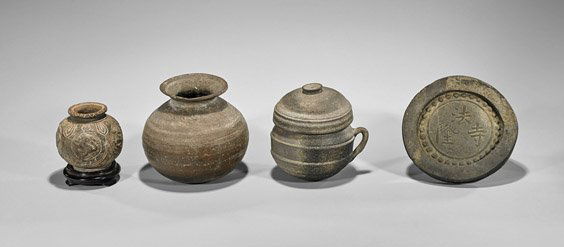 Four Chinese & Korean Unglazed Items (1 of 1)