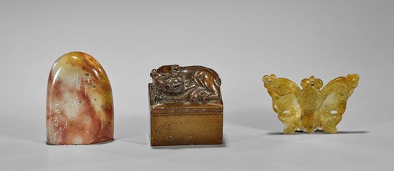 Three Chinese Carvings: Seals & Pendant (1 of 2)