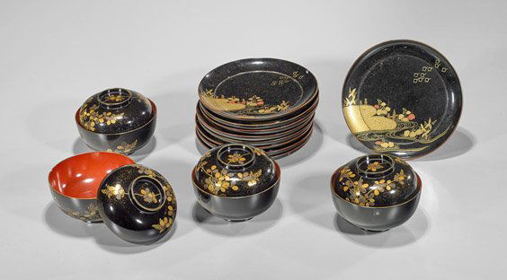 Thirteen Antique Japanese Autumnal Dishes (1 of 1)