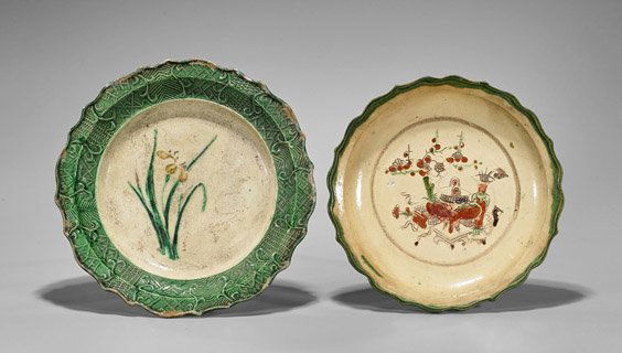 Two Liao Dynasty Sancai Glazed Plates (1 of 2)