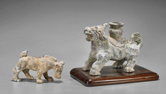 Two Chinese Han Dynasty Pottery Animals (1 of 1)