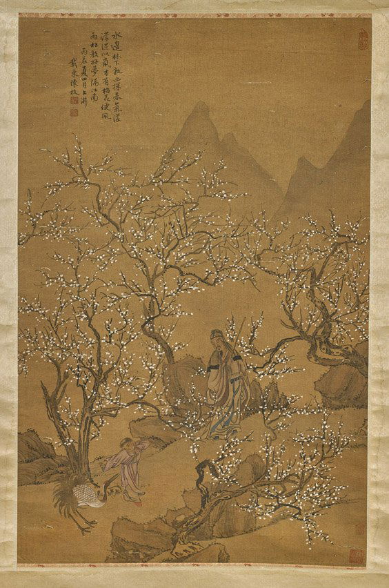 Two Chinese Silks Scrolls: Figures (1 of 6)