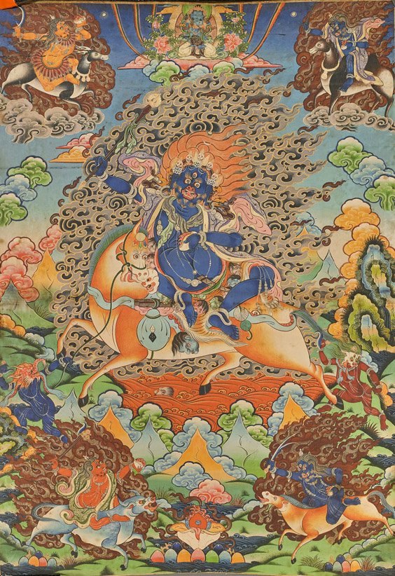 Two Thangkas: Mandala & Mahakala (1 of 2)