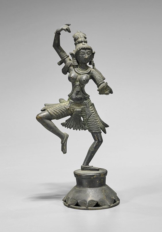 Old Indian Bronze Female Dancer (1 of 2)