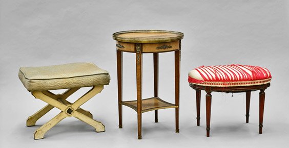 Three Vintage Furniture Pieces: Tables & Seats (1 of 1)