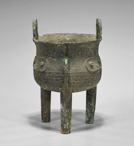 Antique Chinese Bronze Tripod Ding Vessel (1 of 2)