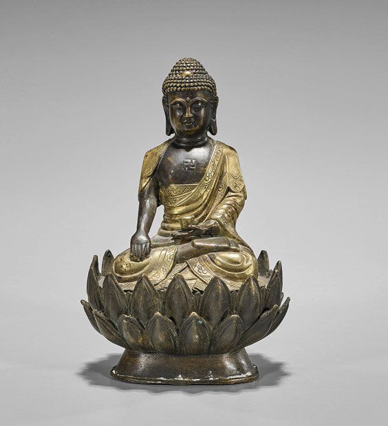 Ming-Style Bronze Shakyamuni Buddha (1 of 2)