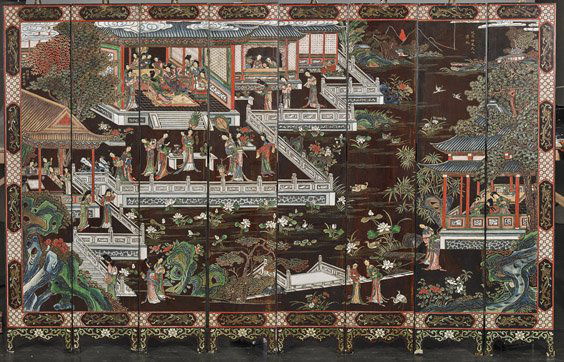 Small Antique Chinese 8-Panel Coromandel Screen (1 of 1)