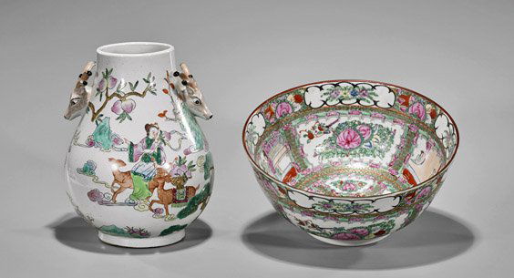 Two Chinese Porcelains: Bowl & Vase (1 of 3)