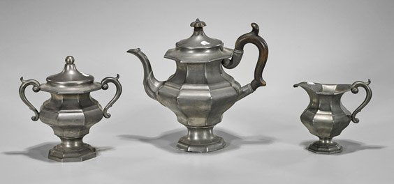 Three-Piece Reed & Barton Pewter Tea Set (1 of 2)