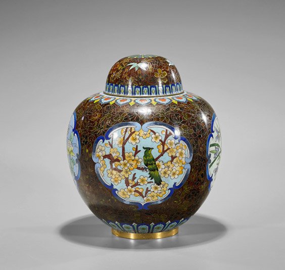 Chinese Cloisonné Enamel Ginger Jar (1 of 2)