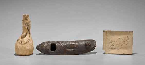 Antique Japanese Peapod & Gourd Vase on Stand (1 of 1)