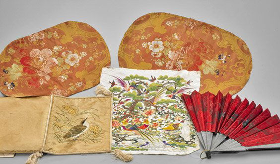Five Old & Antique Chinese Silk Embroidered Items (1 of 1)