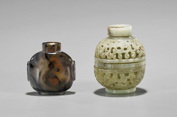 Two Carved Stone Snuff Bottles (1 of 2)