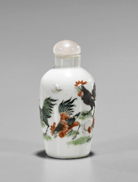 Antique Enameled Porcelain Snuff Bottle (1 of 2)