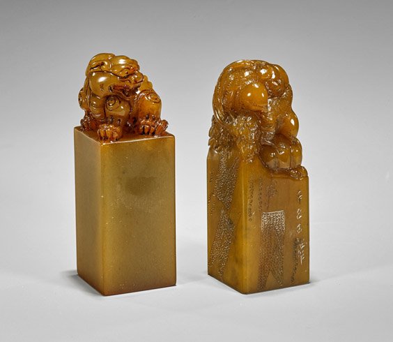 Two Large Chinese Shoushan Stone Seals (1 of 2)