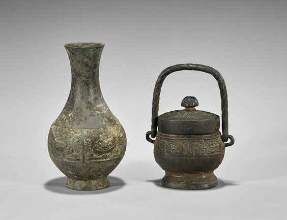 Two Antique Chinese Archaistic Bronze Vessels (1 of 1)