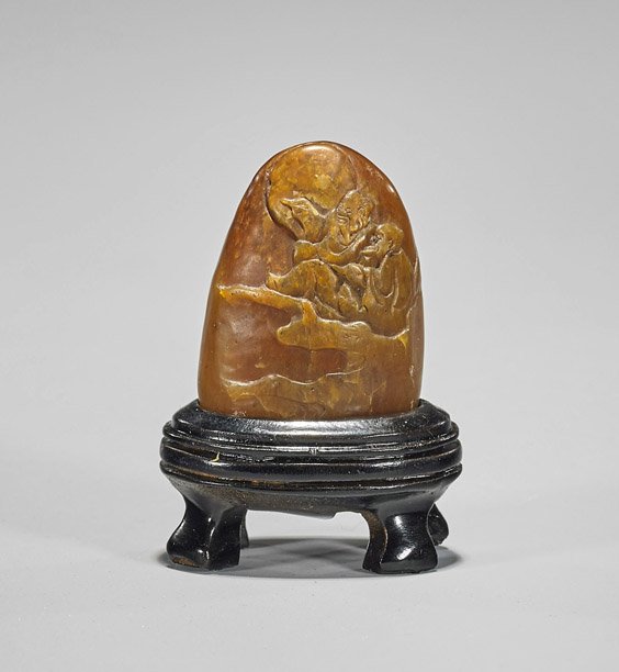 Small Chinese Carved Shoushan Stone Seal (1 of 2)