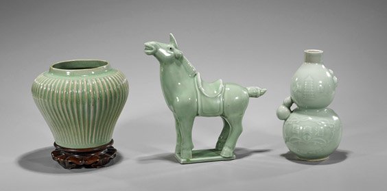 Three Chinese Celadon Glazed Items (1 of 1)