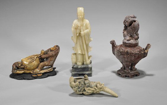 Four Chinese Soapstone Carvings (1 of 1)