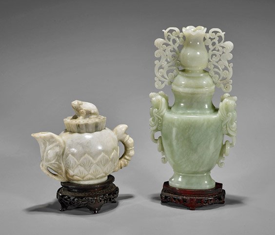 Two Chinese Carved Bowenite Vessels (1 of 1)