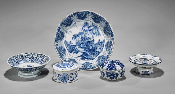Five Various Blue & White Porcelains (1 of 2)