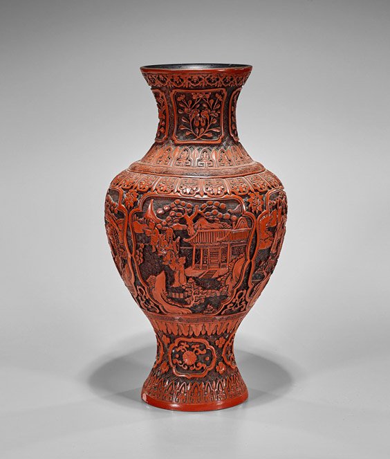 Tall Chinese Lacquer-Like Vase (1 of 2)