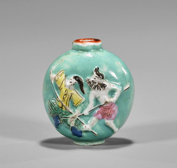 Antique Moulded Porcelain Snuff Bottle (1 of 3)