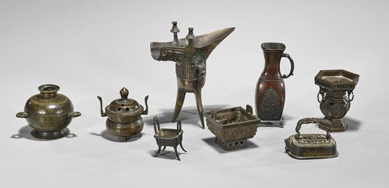 Eight Old & Antique Miniature Bronzes (1 of 1)