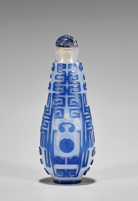 Three Snuff Bottles: Glass, Cloisonné & Porcelain (1 of 6)