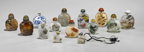 Fourteen Various Snuff Bottles (1 of 2)