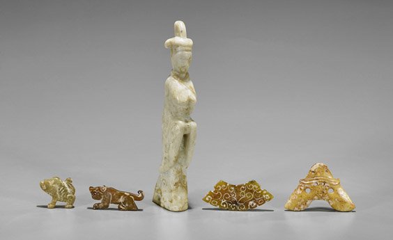 Eight Old & Archaistic Chinese Carvings (1 of 2)