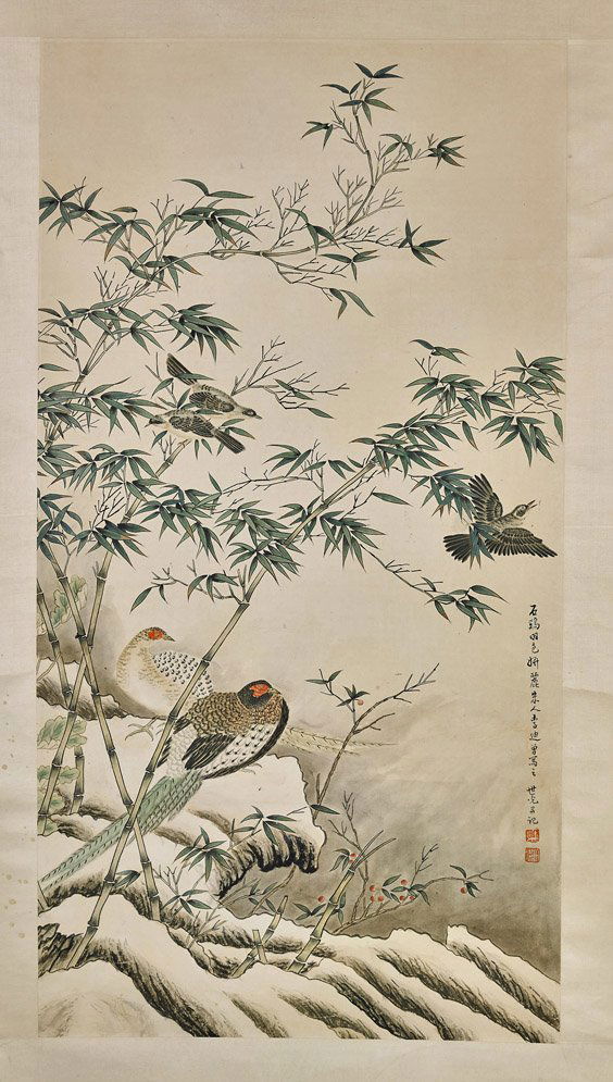 Three Chinese Paper Scrolls: Animals (1 of 6)