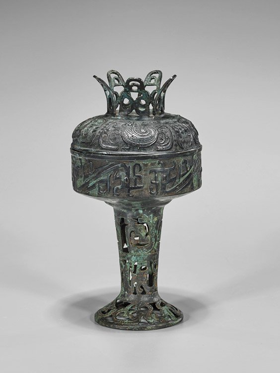 Archaistic Chinese Bronze Food Vessel (1 of 2)