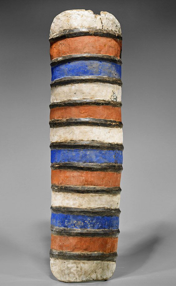 Tall African Painted Wood Shield (1 of 2)