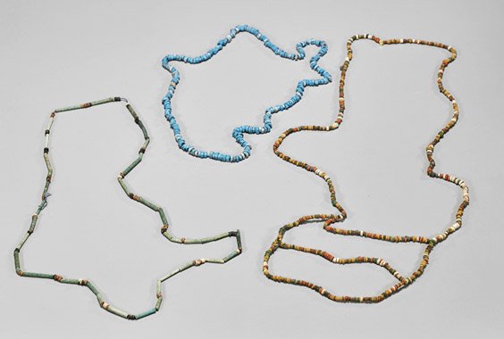 Three Egyptian Faience Bead Necklaces (1 of 1)