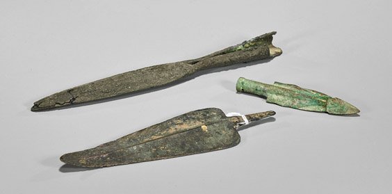 Three Ancient Spearheads: Roman & Luristan (1 of 1)